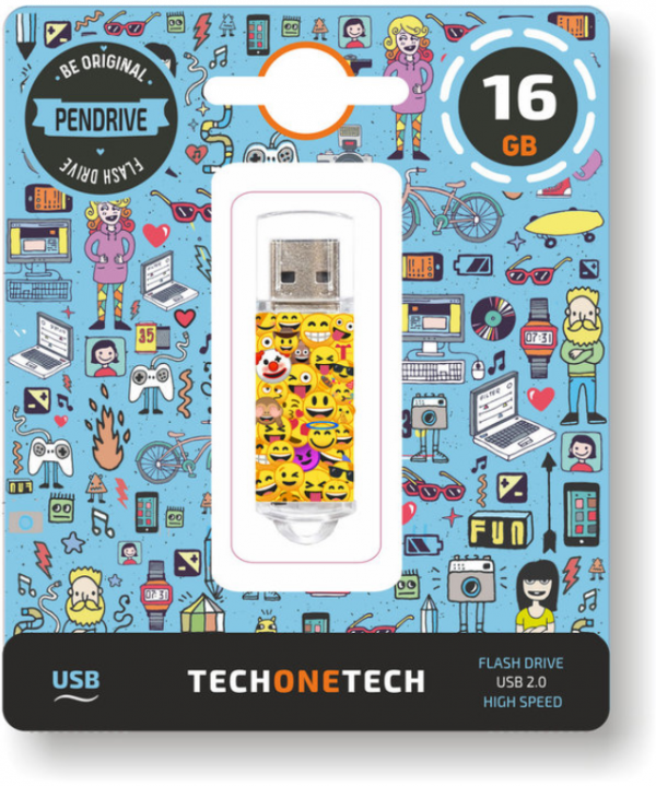 PENDRIVE USB 16 GB EMOJITECH EMOJIS